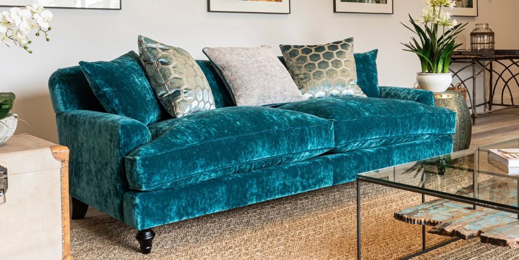 teal sofa