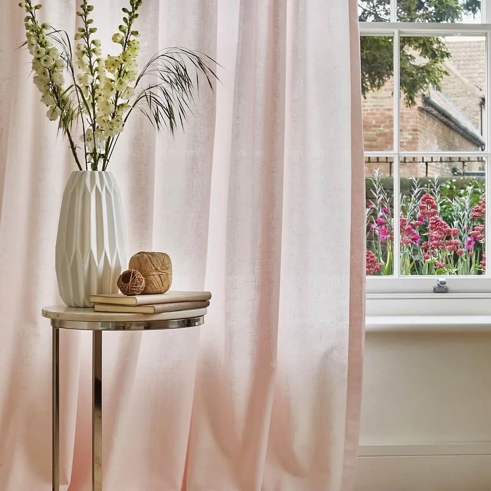 pink curtains