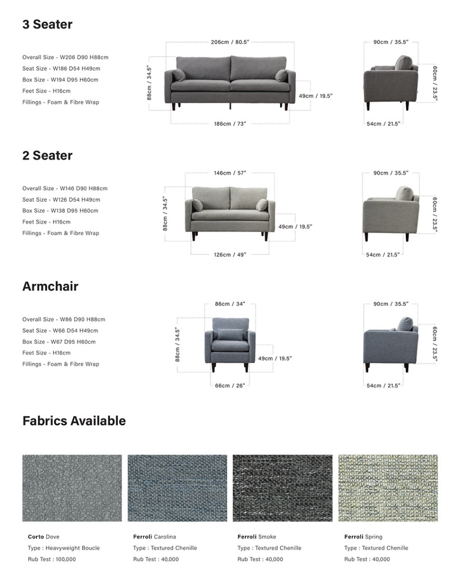 sofa in a box dimensions