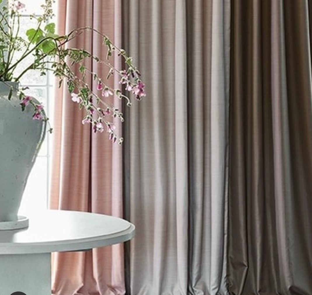 pink curtains